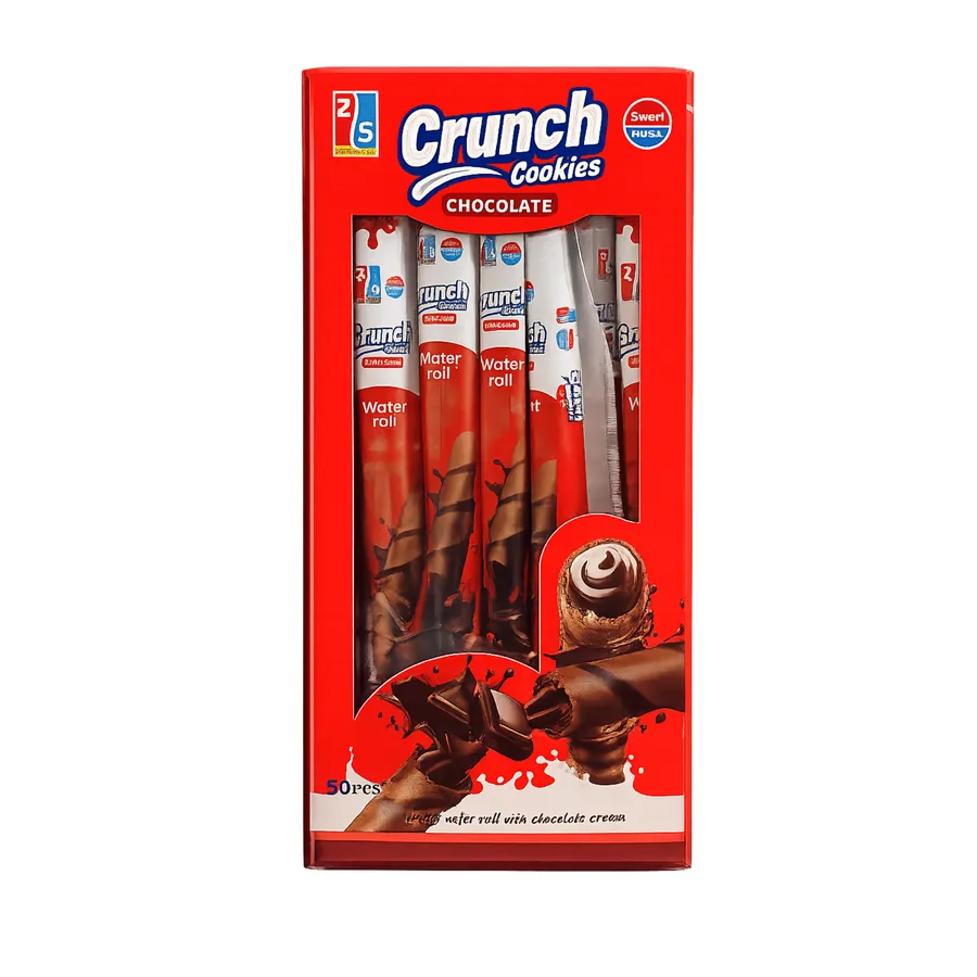 Crunch Cookies Chocolate Wafer Roll