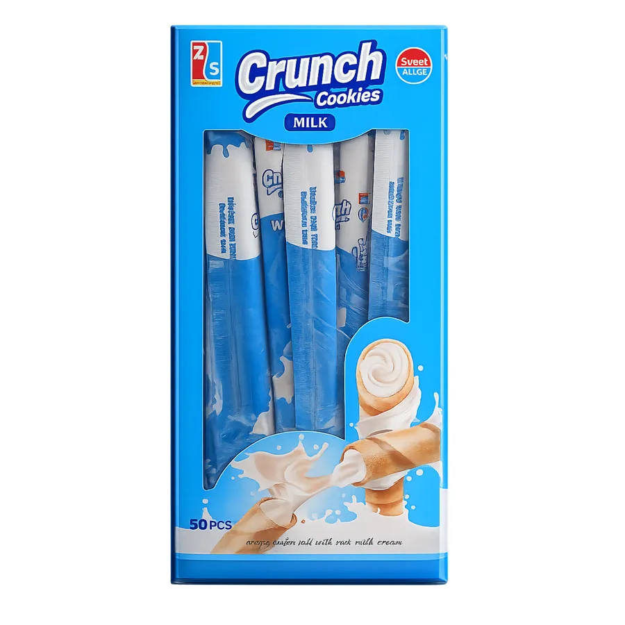 Crunch Cookies Milk Wafer Roll