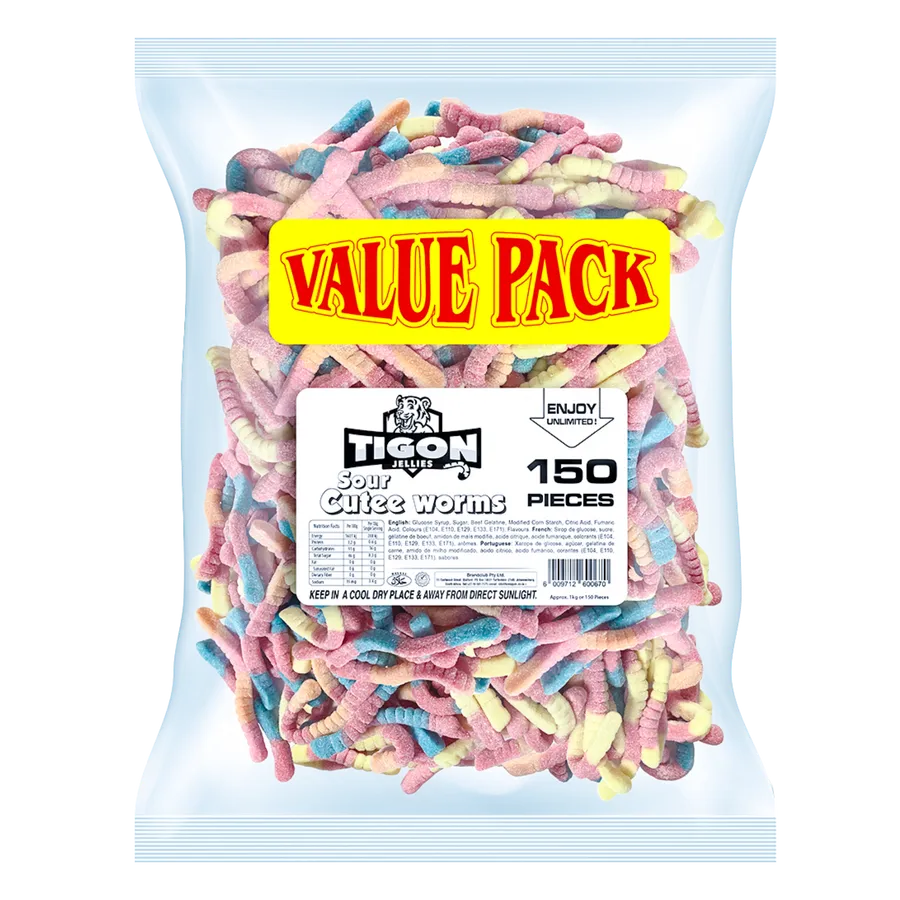 Tigon Sour Cute Worms 150pcs